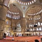 The Blue Mosque in Istanbul with stunning blue tiles and intricate domes, Istanbul.