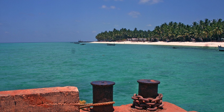 At one of the boats docking near Agatti Island in Lakshadweep Union Territory