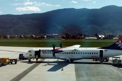 This is one of the airports in Serbia in the picture the top view shot is taken.