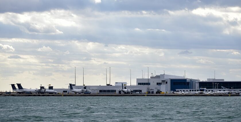 An image of the Billy Bishop Toronto City Airport, a major airport in Toronto.