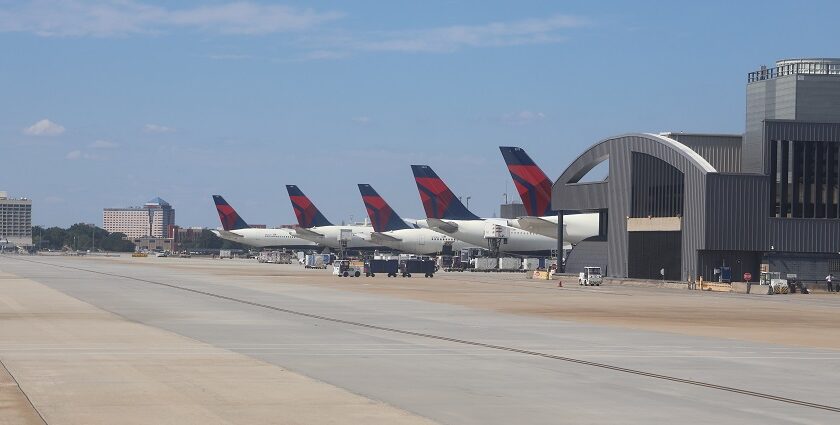 An image of Hartsfield–Jackson Atlanta International Airport, a major airport in the USA.