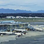 An image of an exterior view of Vancouver International Airport (YVR) in Canada.