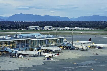 An image of an exterior view of Vancouver International Airport (YVR) in Canada.