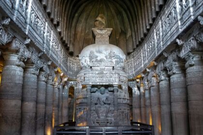 Ajanta temple is an epitome of rock-cut caves and is a sight to behold in Maharashtra