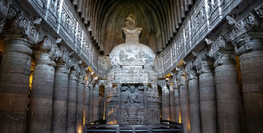 Ajanta temple is an epitome of rock-cut caves and is a sight to behold in Maharashtra