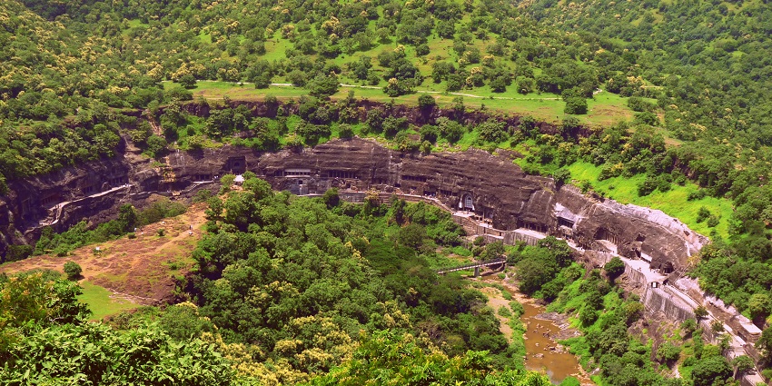 Glimpse the panoramic views from the Ajanta Caves hilltop and enjoy the beauty
