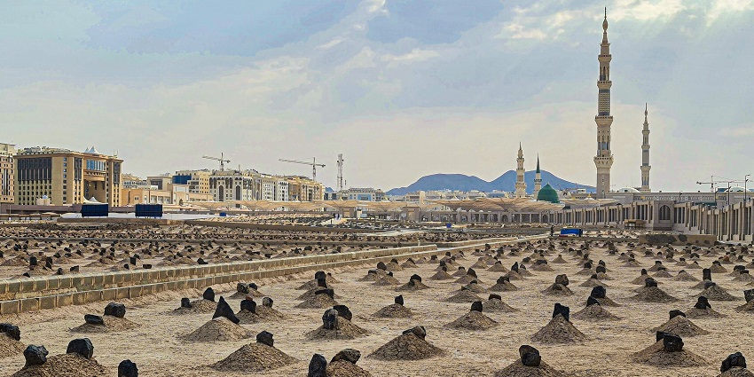 Sacred cemetery housing graves of Prophet Muhammad’s family and companions.