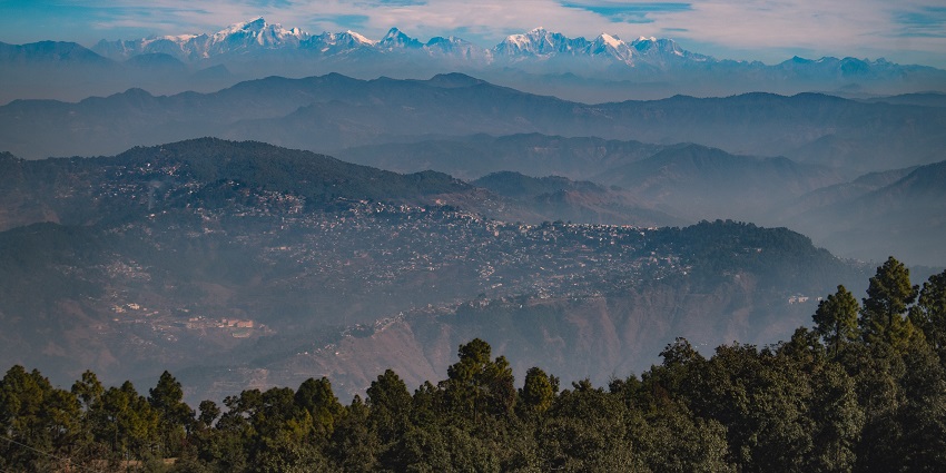 Image of Town of Almora, shot taken from Shitla Devi Temple - places to visit in kumaon