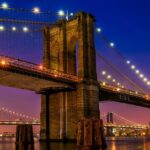 Image of Brooklyn Bridge, New York during Nighttime - nightclub experiencing nightlife in America