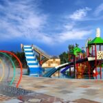 Thrilling water slides at the famous Asansol Water Park.