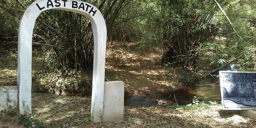 The Last Bath pillar picture clicked at the Assin Manso Slave River Site in Ghana.