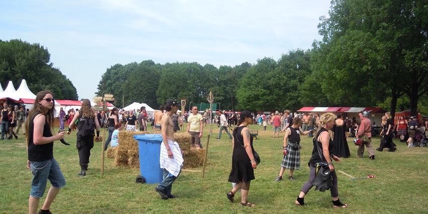 Artists play different musical instruments during Kelfest, celebrating the Celtic culture.