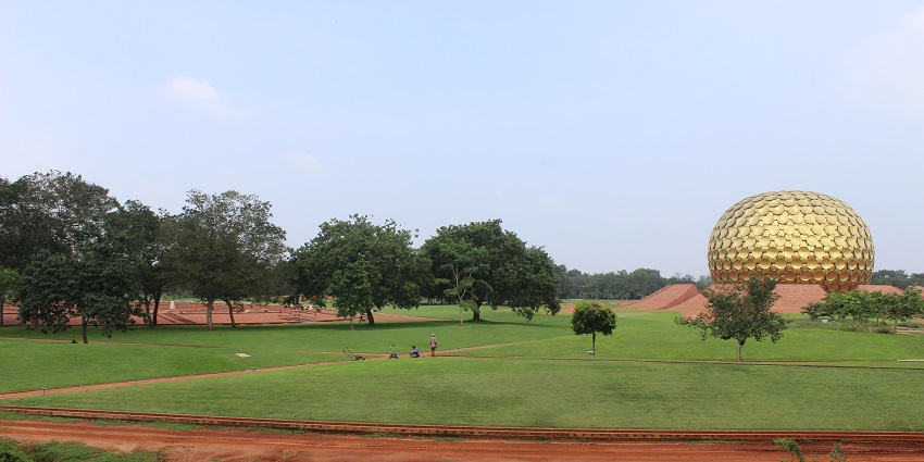 The Golden Dome at Auroville is a prime meditation centre in Pondicherry