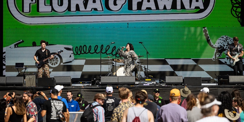 The fans enjoying a live performance at the Austin City Limits Festival in Zilker Park.