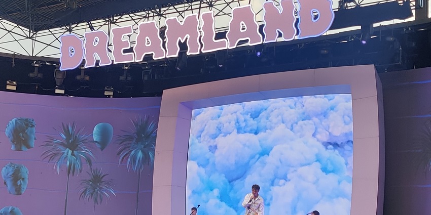 A view of the Grand event at Brooklyn Mirage, a venue.
