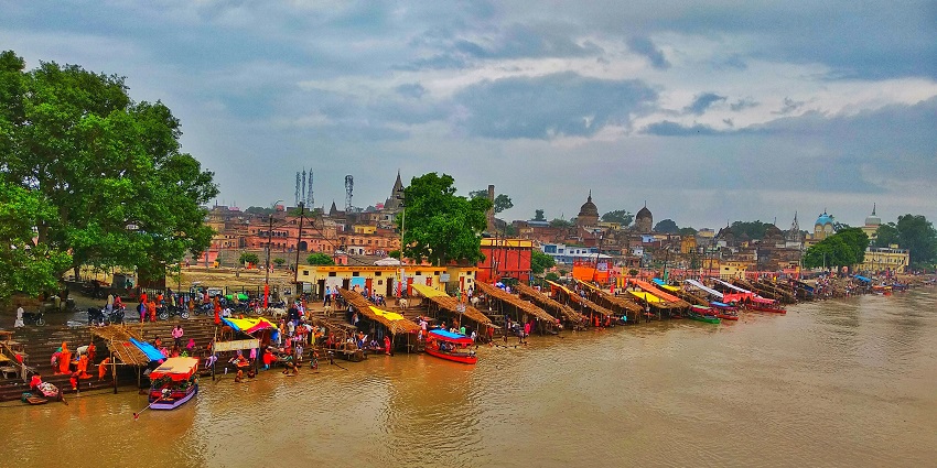Take a dip at the river in ayodhya which is home to the iconic Ram Janmabhoomi temple.