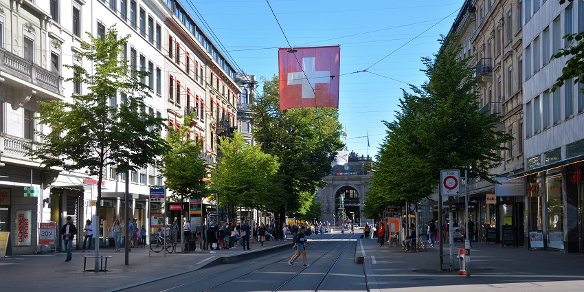Bahnhofstrasse is one of the top places to visit in Zurich for luxury shopping and cafés.
