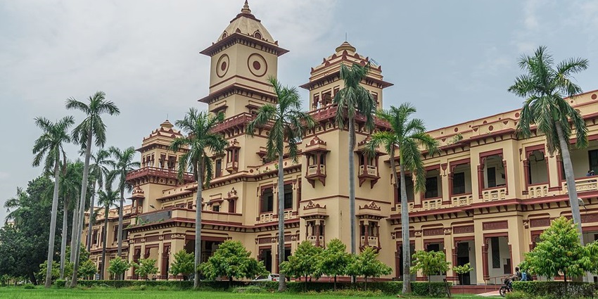 mage of Banaras Hindu University with stunning architecture and lush green garden