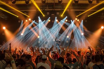 Image of a vibrant nightclub concert crowd, capturing the essence of Belarus Nightlife.