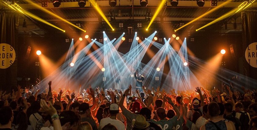 Image of a vibrant nightclub concert crowd, capturing the essence of Belarus Nightlife.