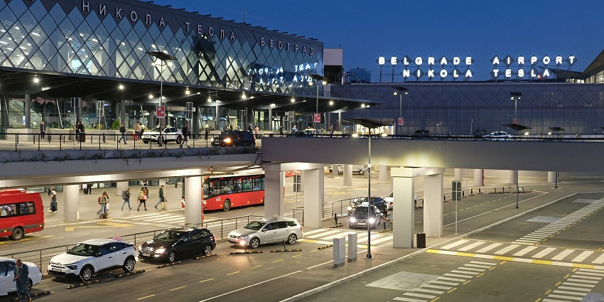 The parking area of the known airports of Serbia is depicted in the picture.
