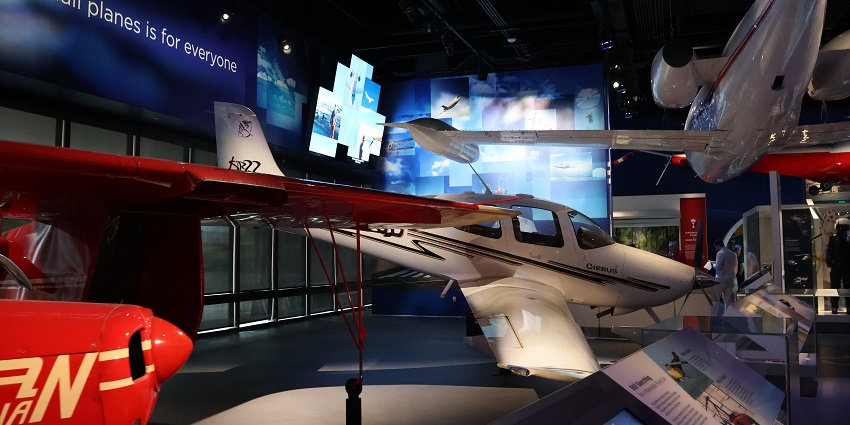 Exhibits and spacecraft displays at the National Air and Space Museum in Washington, DC