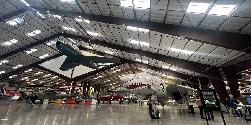 Various aircraft on display at the Pima Air And Space Museum in Tucson, Arizona.