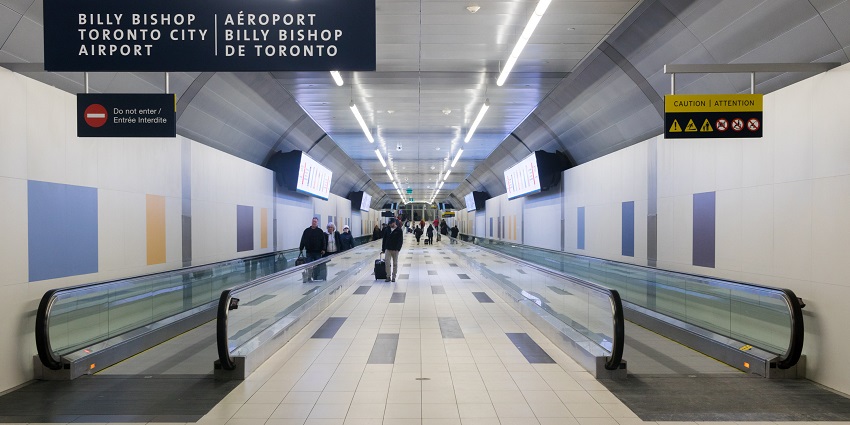 An image of the interior of Billy Bishop Toronto City Airport, a famous airport in Toronto.