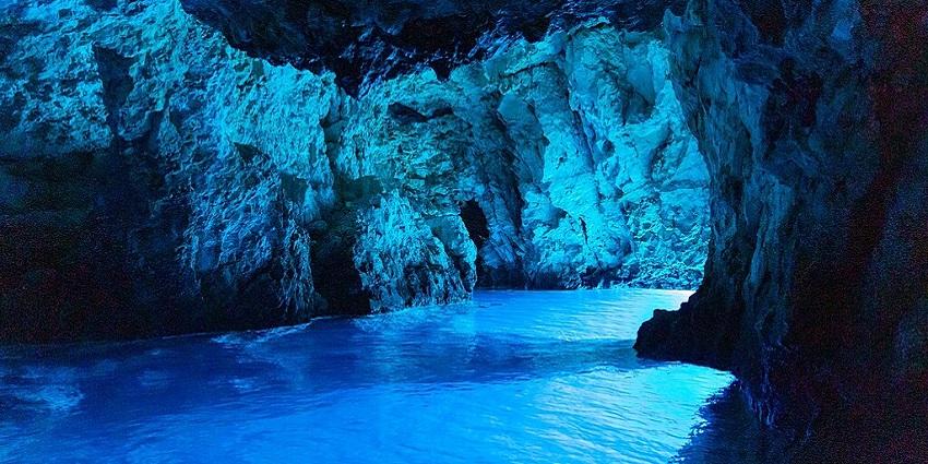 A picture of the Blue Cave on Biševo Island, one of the best places to visit in Croatia