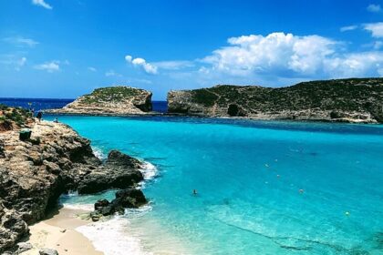 An image showing a view of the Blue Lagoon Beach, one of the best places to visit in Iceland.