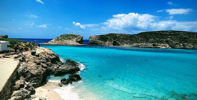 An image showing a view of the Blue Lagoon Beach, one of the best places to visit in Iceland.