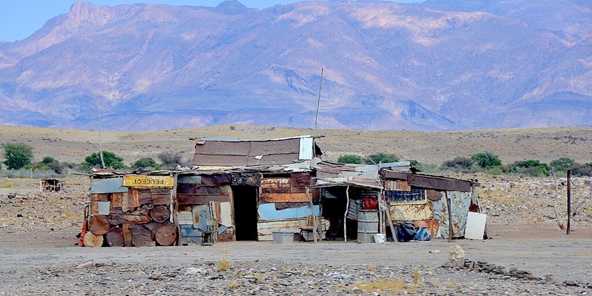 Beautiful picture of the highest peak of Namibia called Brandberg Mountain near the park.