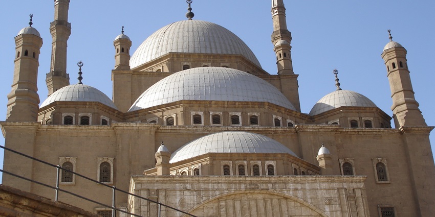 An outer structure of the magnificent Cairo Citadel, which has several domes and pillars