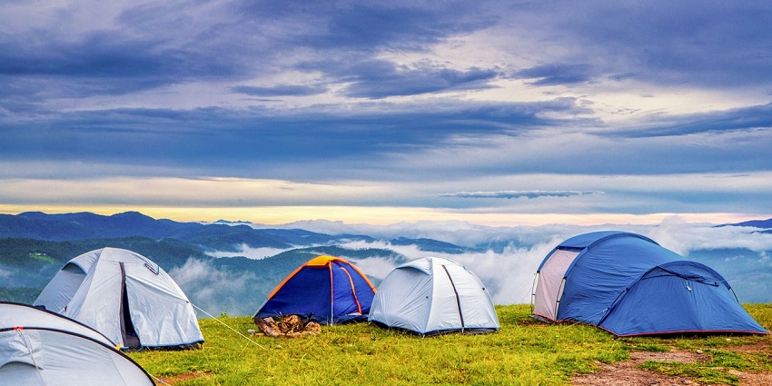 A picture of camping tents, which is one of the best adventure sports in Lonavala.