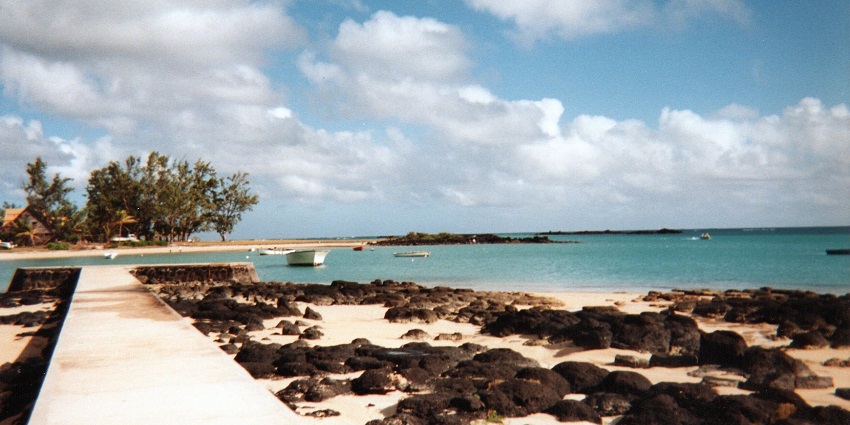 The amazing scenic view of Pereybere Beach from the Cap Malheureux village in Mauritius.