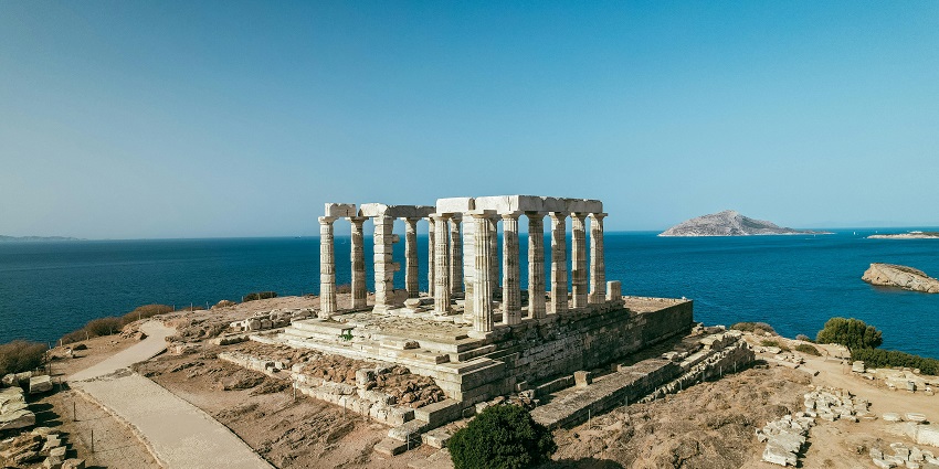 Image of Greece Cape Sounion with stunning views around during day time
