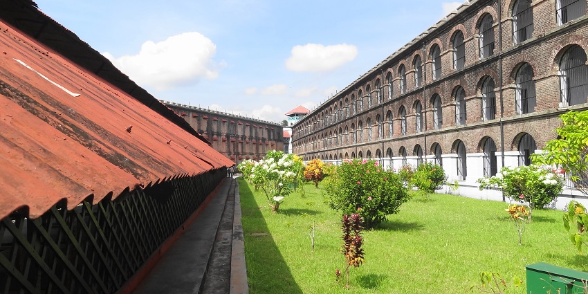 Inside view of the Cellular Jail National Memorial in Port Blair, Andaman & Nicobar Islands