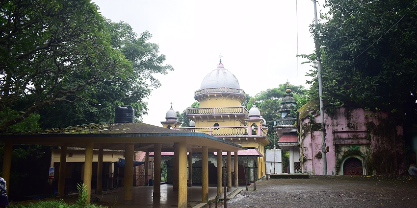 Image of Chandranath Temple in Bangladesh with lush green surroundings