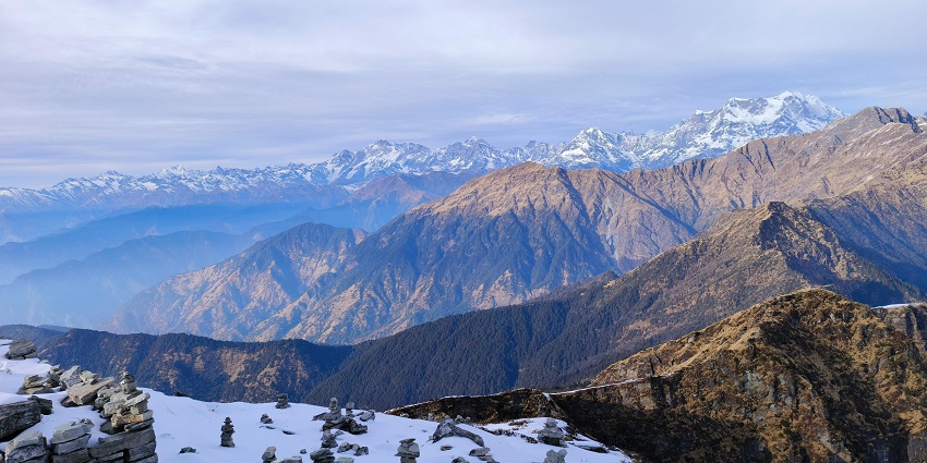 Chandrashila Peak is the finishing point of the Tungnath trek with breathtaking views.
