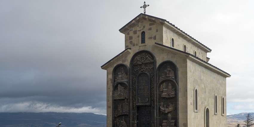Church of the Annunciation at the Chronicle of Georgia monument depicting Georgia’s history and Christian heritage