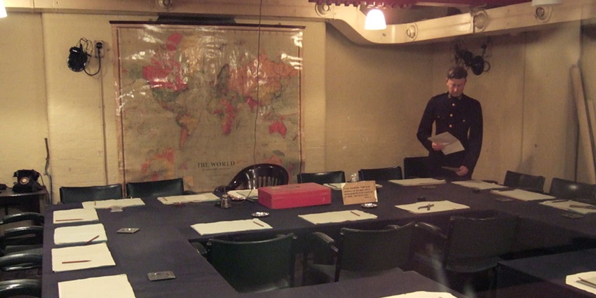 An image of Churchill War Rooms, a museum dedicated to the wartime history of Britain.