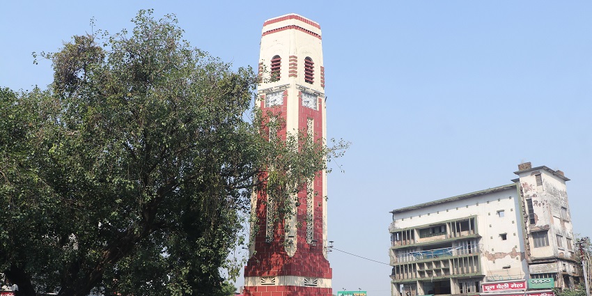 A beautiful morning view of the clock tower of Dehradun, Uttarakhand state