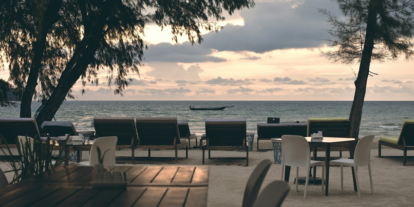 Cocoluna is a beachfront lounge offering cocktails, food, and stunning sea views.