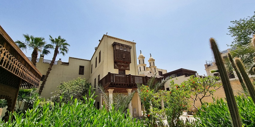 A top view of the Coptic Museum - one of the best places to visit in Cairo, Egypt.