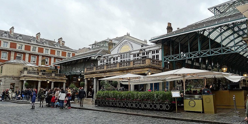 An image of Covent Garden, located near the British Museum in central London