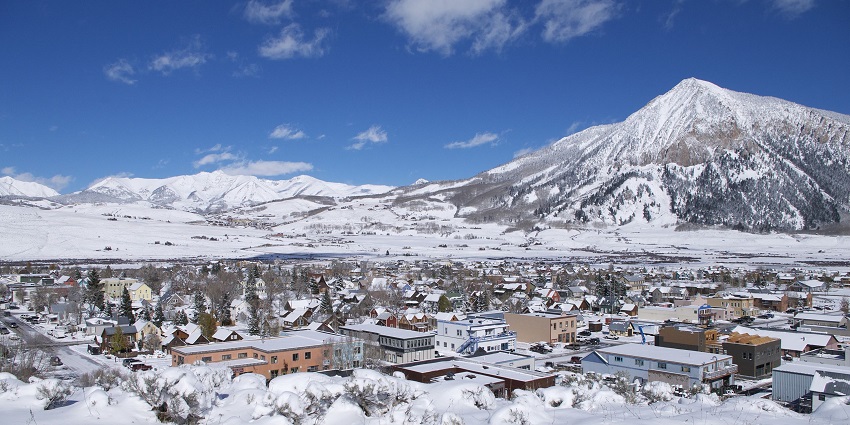 The beautiful picture of Mt. Crested Butte, one of the most popular places to visit in Colorado in December