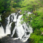 An image is a drone shot of the Croatia waterfalls, it is one of the beautiful waterfalls.