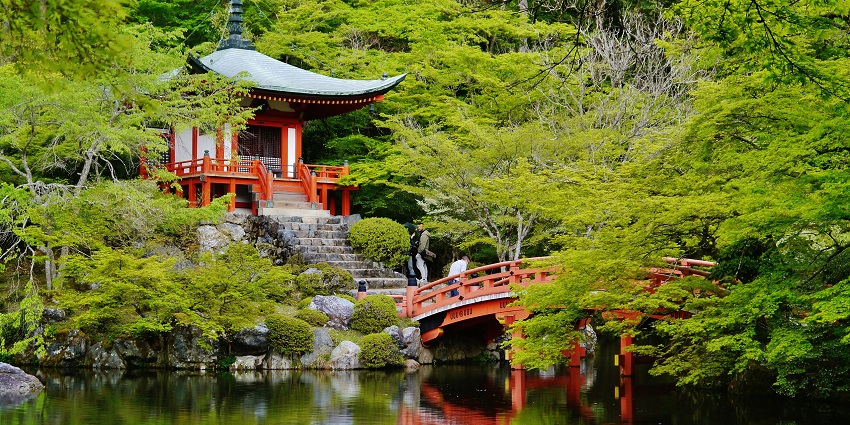 The historic Buddhist temple with impressive architecture and lush surrounding gardens is among the best places to visit in Kyoto.