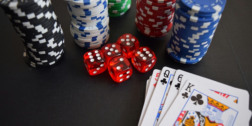 A view of card games and dice at Deltin Royale Casino, a casino cruise.