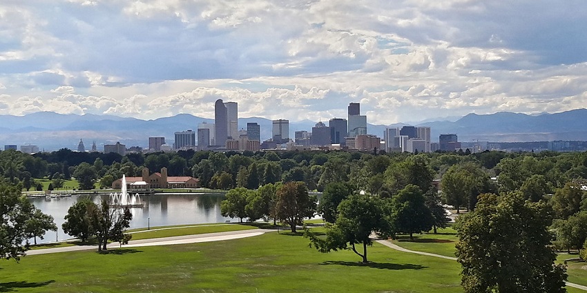 Aerial view of Denver City from the top of the Colorado State